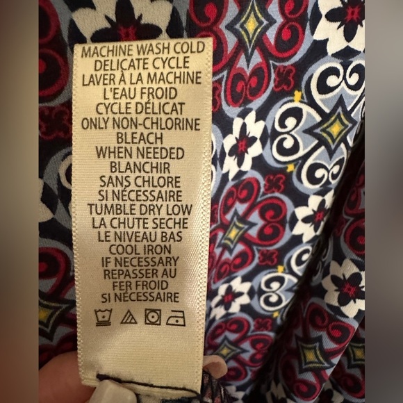 MAX STUDIO Shift Dress Navy Red Floral Sleeveless Stretch Scoop neck Size Medium - Picture 5 of 7